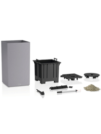 Stonelook plantenbak Stonegrey met verlichting + bewateringssysteem 40x40x76 cm