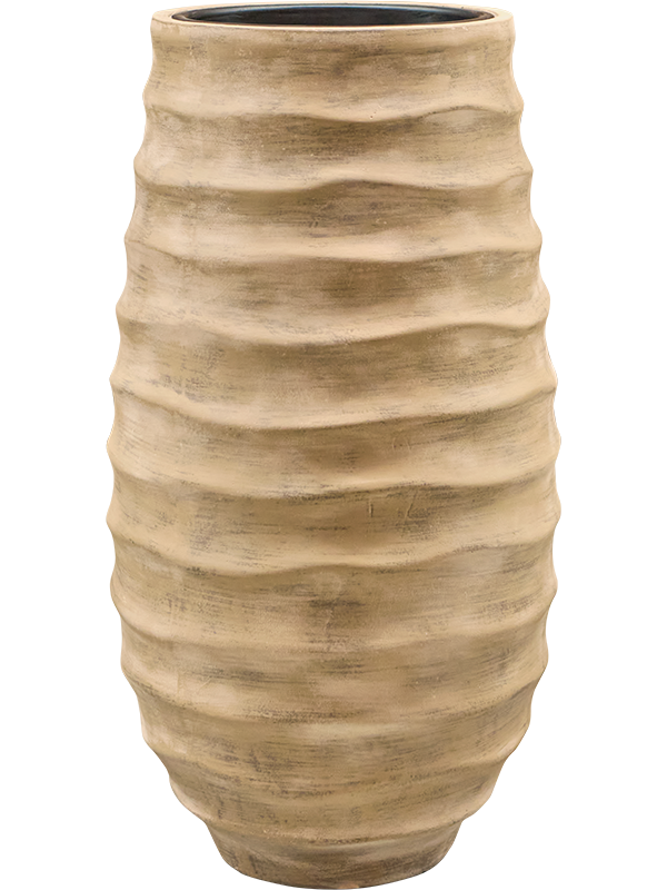 Ronde stonelook bloembak `Sienna Soul` Ø41 x H77 cm
