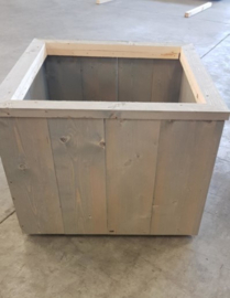 Steigerhouten plantenbak op wielen - geschaafd Old Look 120x46x60 cm