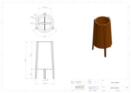 CorTenstaal design plantenbak 'Molar' Ø50 x H120 cm