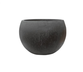 Ronde Fiberclay plantenbak 'Rainfall' | kleur: Antraciet | Ø 55 x 40 cm