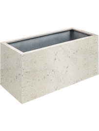 Stonelook plantenbak op wielen 'Byron' | antiek wit L 100 x B 50 x H 50 cm
