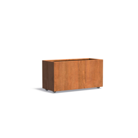 CorTenstaal plantenbak op wielen 'Premium' 120x50x60 cm