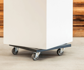 Design plantenbak 'Aston' L 48 x B 48 x H 48 cm (inclusief wielplateau en inzetbak)