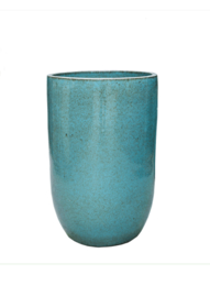 Keramiek plantenbak  'Coco' turquoise geglazuurd Ø65xH98 cm
