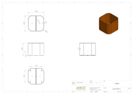 CorTenstaal design plantenbak rond 'Zeral' 100 x 100 x 80