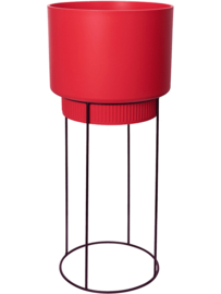 Elegante ronde kunststof bloempot 'Giorgia' op pootjes H69xØ29.5 cm