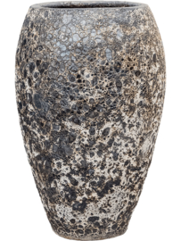 Keramiek plantenbak gemeleerd black lava Ø45 x H75 cm