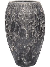 Keramiek plantenbak gemeleerd black lava Ø57 x H95 cm