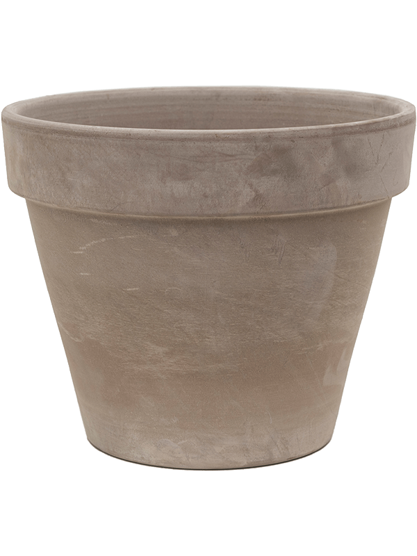 Handgemaakte Terracotta bloempot `Vaso Isabella` grijs Ø49xH41