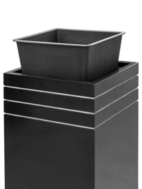 Design plantenbak 'Aston' L 48 x B 48 x H 48 cm (inclusief wielplateau en inzetbak)