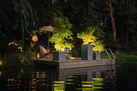 Stonelook plantenbak Graphite met verlichting + bewateringssysteem 40x40x41 cm