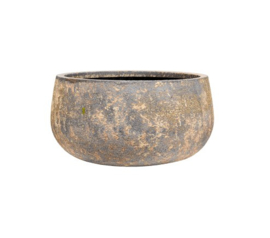 Ronde plantenbak 'Andes Bowl' | Ø62 x H30 cm | Gemêleerd bruin | Weerbestendig voor binnen en buiten