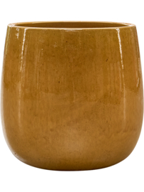 Keramiek schaal 'Illy'  glanzend geel Ø56 x H56 cm