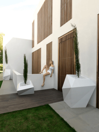 Kunststof design plantenbak 'Mattia' H42 x B45 x L59