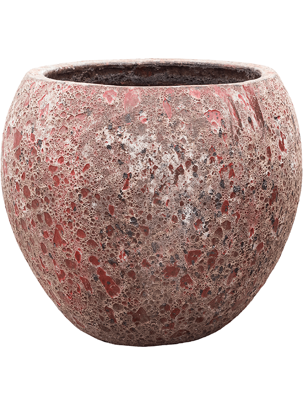 Keramiek plantenbak gemeleerd red lava Ø60 x H55 cm