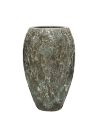 Keramiek plantenbak gemeleerd jade lava Ø45 x H75 cm