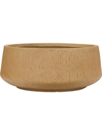 Ronde Fiberclay plantenbak 'Rainfall' | kleur: Brown Beige | Ø 44 x H 19 cm