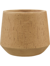 Ronde Fiberclay plantenbak 'Rainfall' | kleur: Brown Beige | Ø 41 x H 37 cm