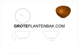 CorTenstaal schaal `Bowl` Ø80 x H40 cm