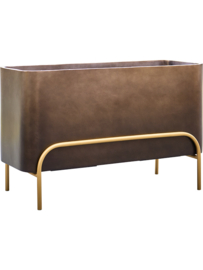 Kunststof plantenbak op poten 'Gambe' L 82 x B 34 x H 51 cm | Coffee