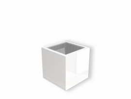 Hoogglans polyester plantenbak `Cubo` 600x600x600mm