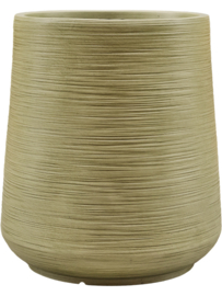 Ronde Fiberclay bloembak 'Sandflow' | kleur: Green | Ø 49 x H 55 cm