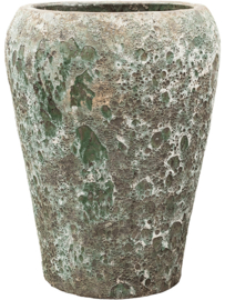 Keramiek plantenbak gemeleerd jade lava Ø58 x H83 cm