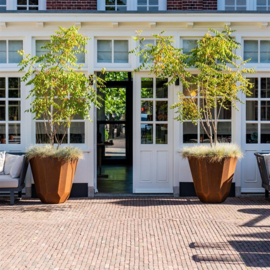 CorTenstaal design plantenbak rond 'Vernat' Ø65 x H100 cm