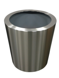 RVS plantenbak, conische vorm 'Panache Plus' op ring | brede bovenrand Ø48 x H50cm
