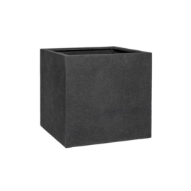 Vierkante granietlook plantenbak `Tampa` Afmeting: L40 x B40 x H40 | Kleur: Black Stonelook