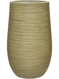 Ronde Fiberclay bloembak 'Sandflow' | kleur: Green | Ø 25 x H 40 cm