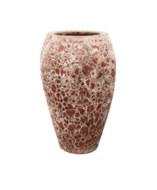 Keramiek plantenbak gemeleerd red lava Ø57 x H95 cm