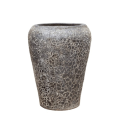 Keramiek plantenbak gemeleerd black lava Ø58 x H83 cm