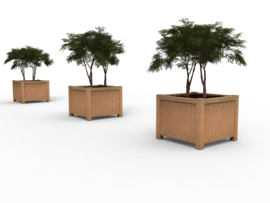 Hardhouten plantenbak `South Beach` 60 x 60 x 60 cm