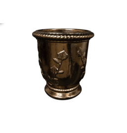 AANBIEDING! Set van 2 stuks Keramiek schaal 'Daisy'  glanzend goud Ø41 x H45 cm