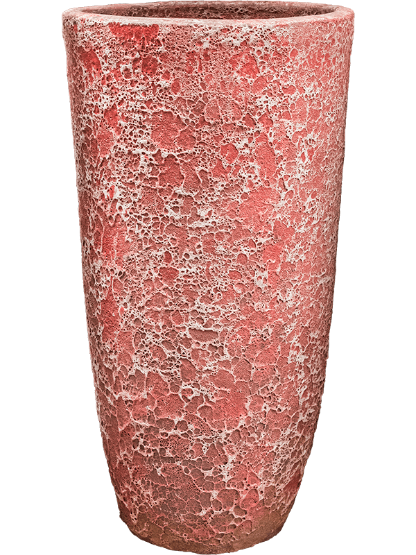 Keramiek plantenbak gemeleerd red lava Ø55 x H105 cm