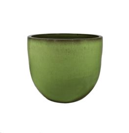 Keramiek plantenbak  'Lucia' glanzend groen D58 x H50 cm