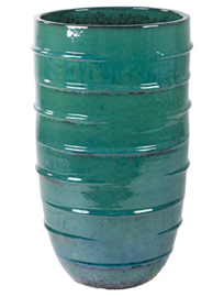 Keramiek plantenbak  'Bice' turquoise geglazuurd Ø43xH72 cm