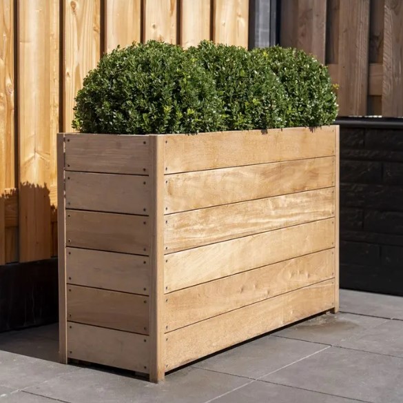 Hardhouten plantenbak `Santa Cruz` 250 x 50 x 57.4 cm