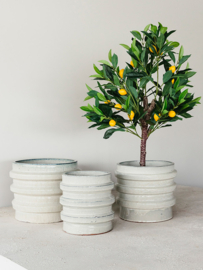 Keramiek plantenbak  'Vivian' creme wit Ø50 x H50 cm