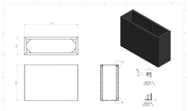 Verzinkt staal plantenbak 120x40x80cm (bouwpakket)