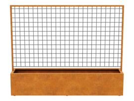 Cortenstaal plantenbak rechthoek 'Premium' incl. pergola 250 x 50 x 200 cm