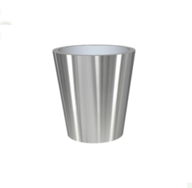 RVS plantenbak, conische vorm 'Panache Plus' op ring | brede bovenrand Ø70 x H75cm