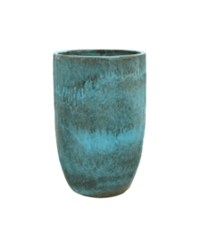 Keramiek plantenbak  'Coco' turquoise geglazuurd Ø41xH63 cm