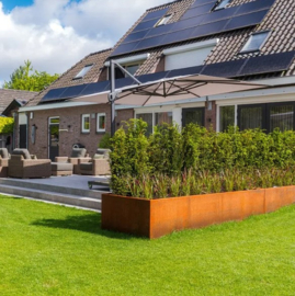 Cortenstaal plantenbak rechthoek 'Premium' 300 x 100 x 40 cm
