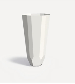 Aluminium plantenbak in facet vorm 'Warsaw' Ø60 x H120 cm
