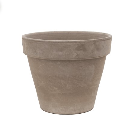 Handgemaakte Terracotta bloempot `Vaso Isabella` grijs Ø40xH34
