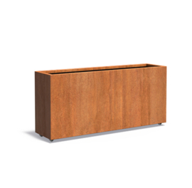 CorTenstaal plantenbak op wielen 'Premium' 200x50x100 cm