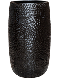 Keramiek plantenbak 'Claire' zwart hoogglans lak  Ø31 x H63 cm
